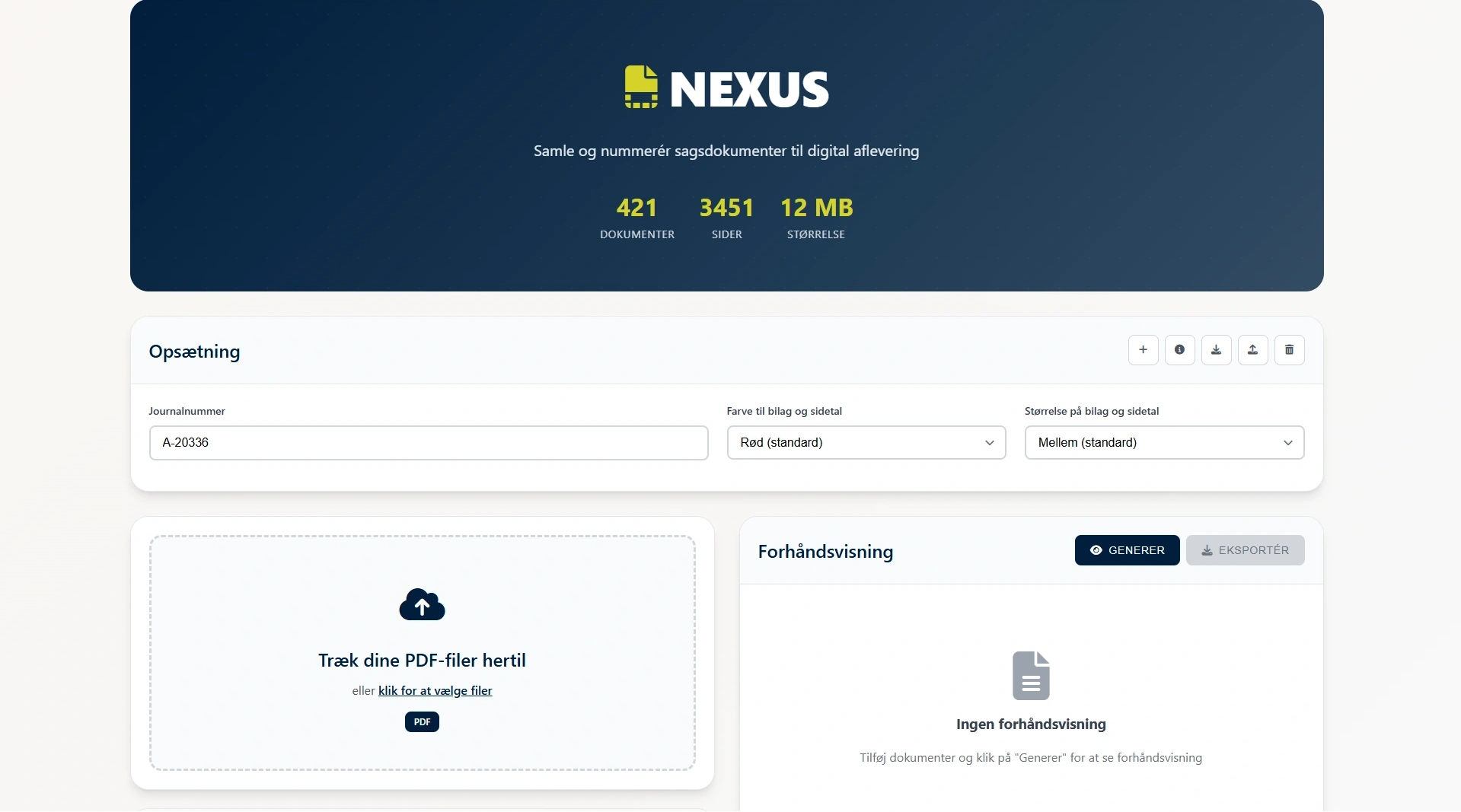 Nexus PDF Handler - Digital sagsaflevering til myndigheder og organisationer case study